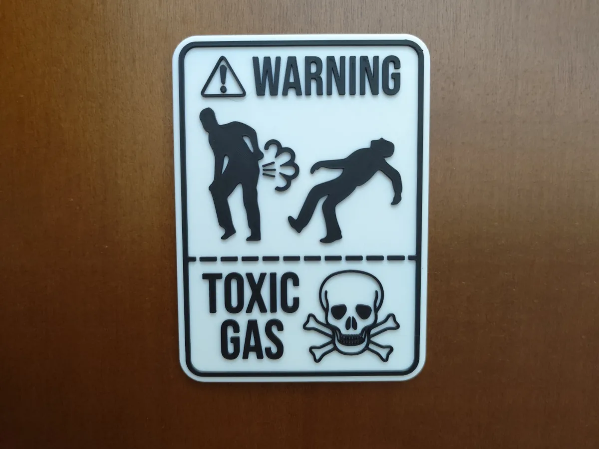 Cartel de advertencia para el baño