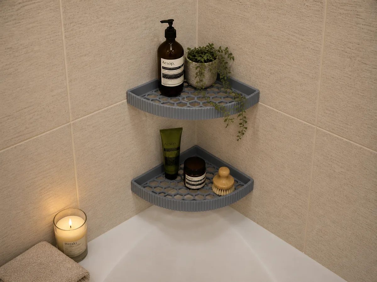 Estante esquinero para el baño