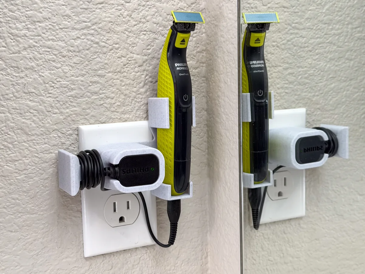 Soporte de pared para afeitadora con cargador