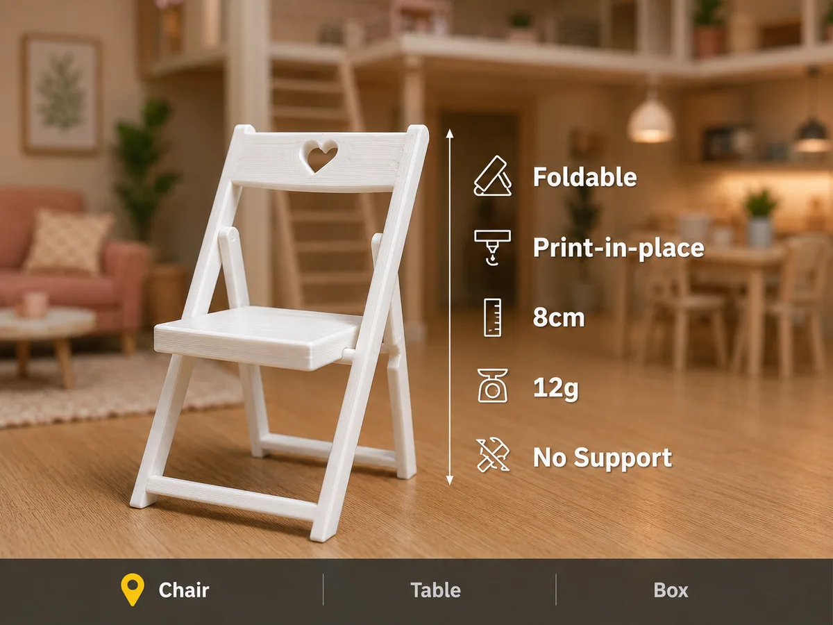 Silla plegable en miniatura