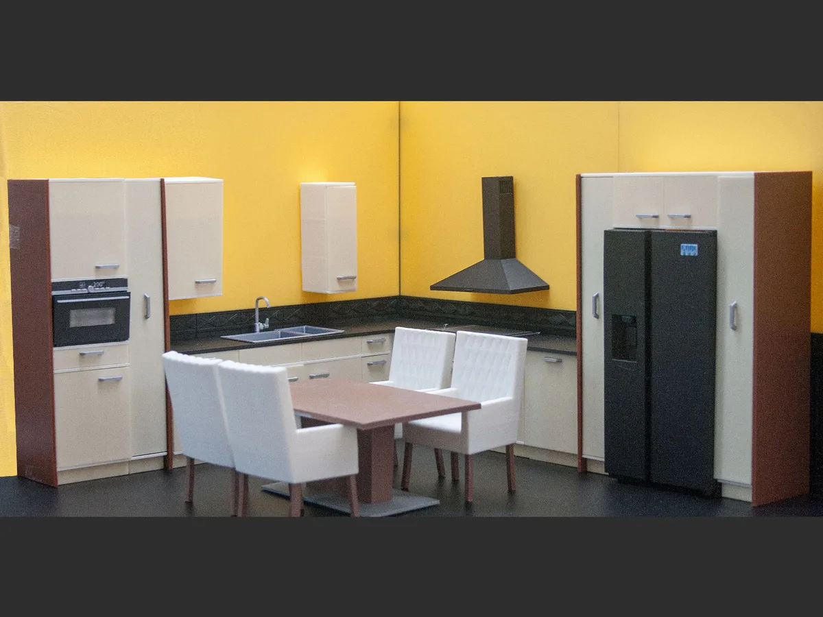 Cocina modular en miniatura escala uno a doce
