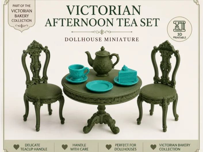 Juego de té victoriano en miniatura