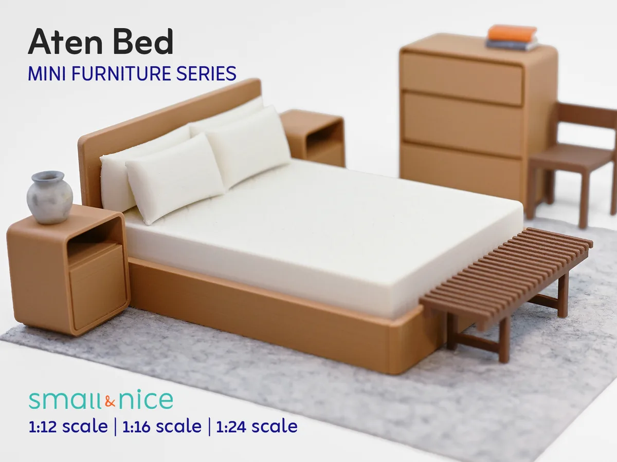 Cama moderna en miniatura
