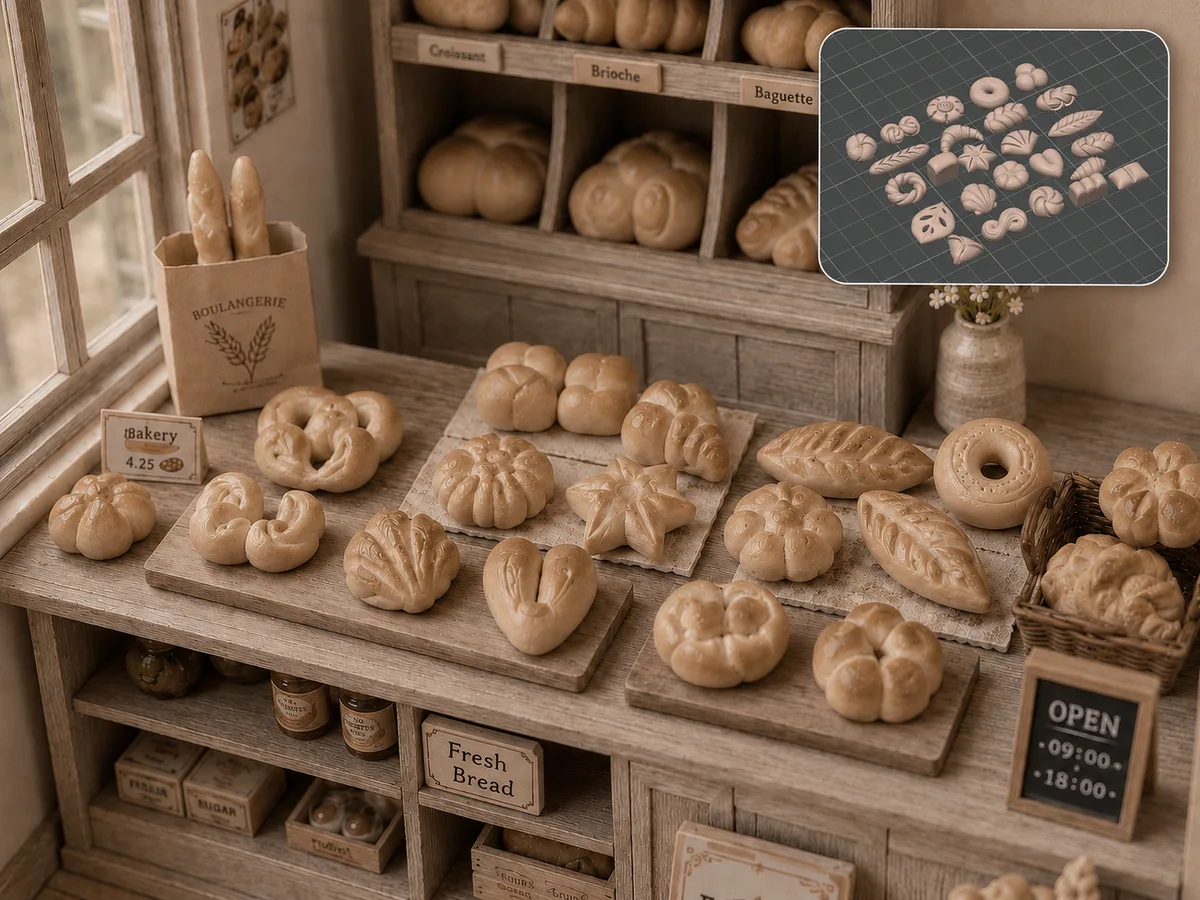 Juego de panes de campo en miniatura
