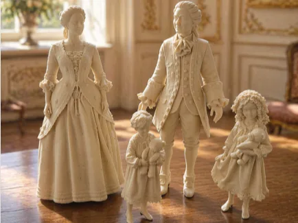 Juego de figuras victorianas en miniatura