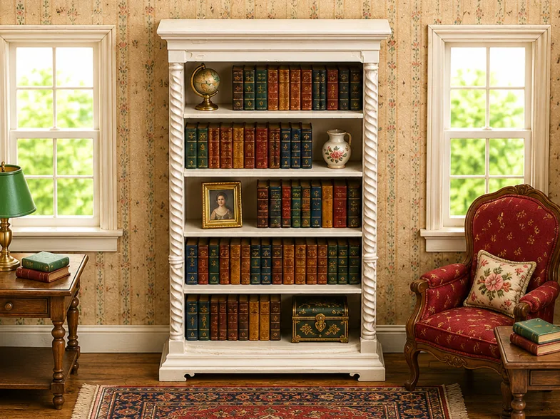 Biblioteca de columnas torneadas en miniatura