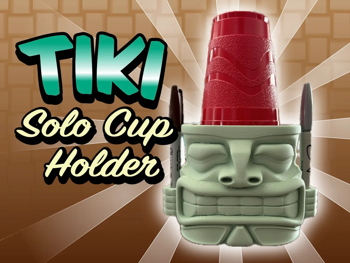 Portavaso tallado estilo tiki