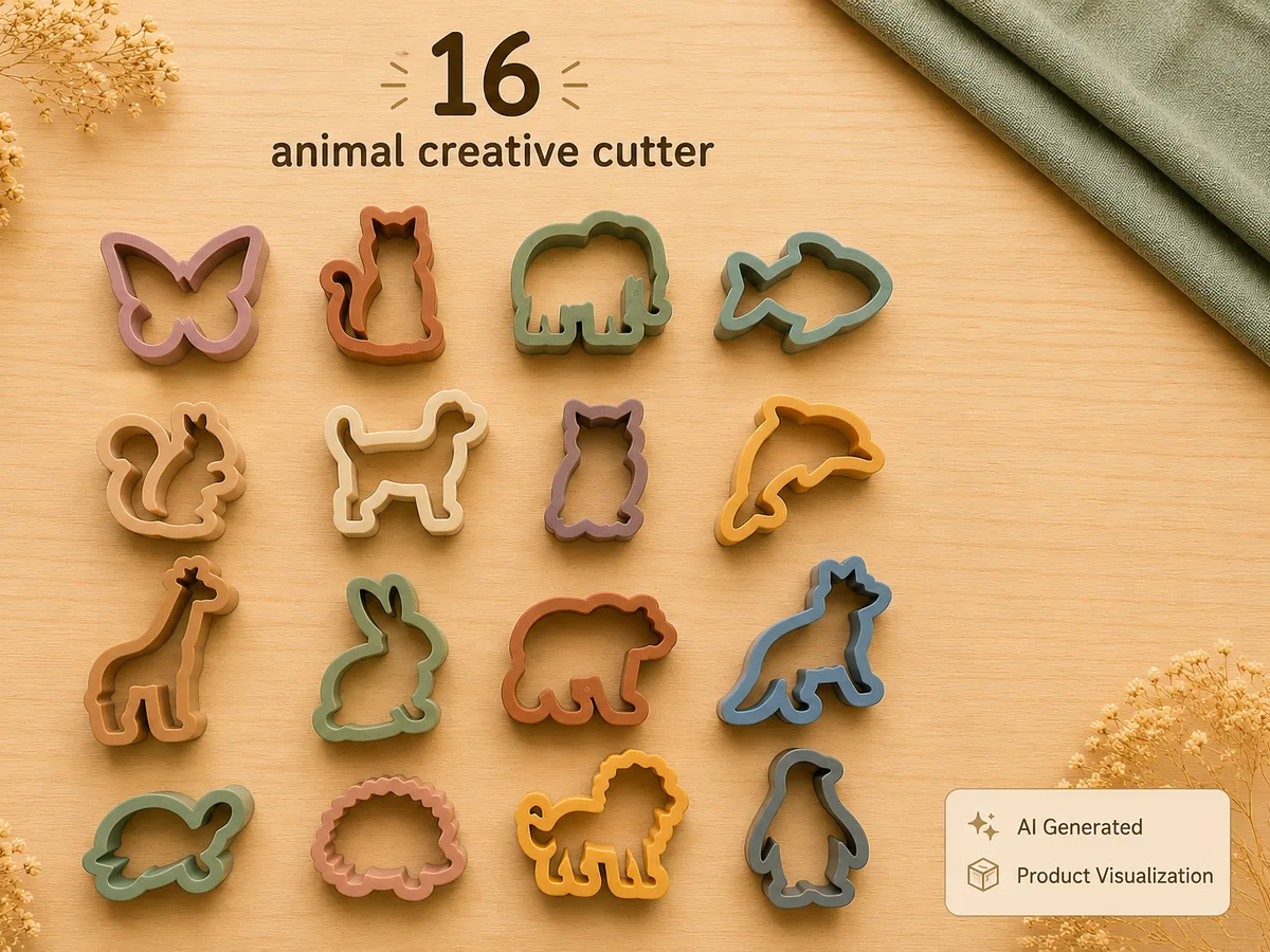 Cortantes de dieciséis animales para masa