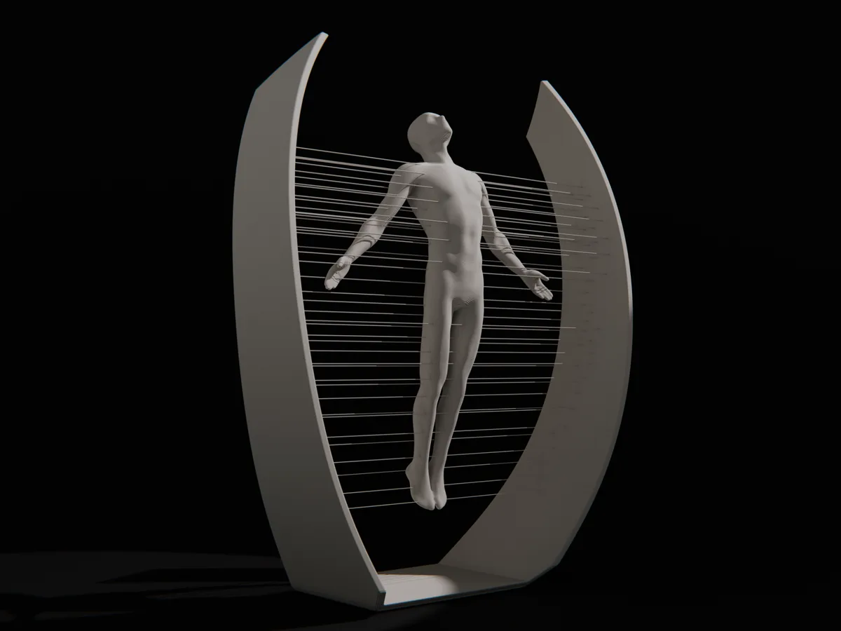 Escultura de figura ascendiendo