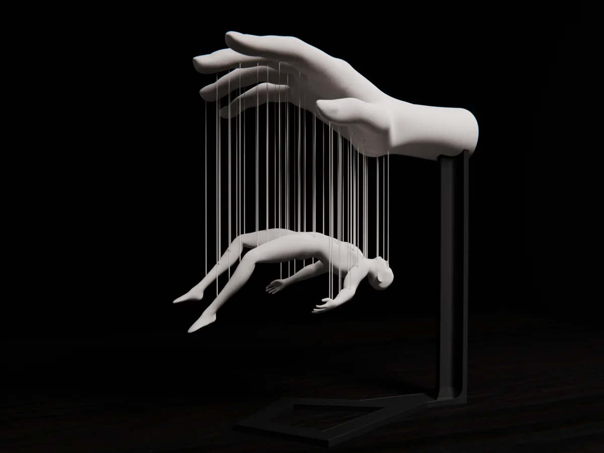 Escultura de figura en carrera