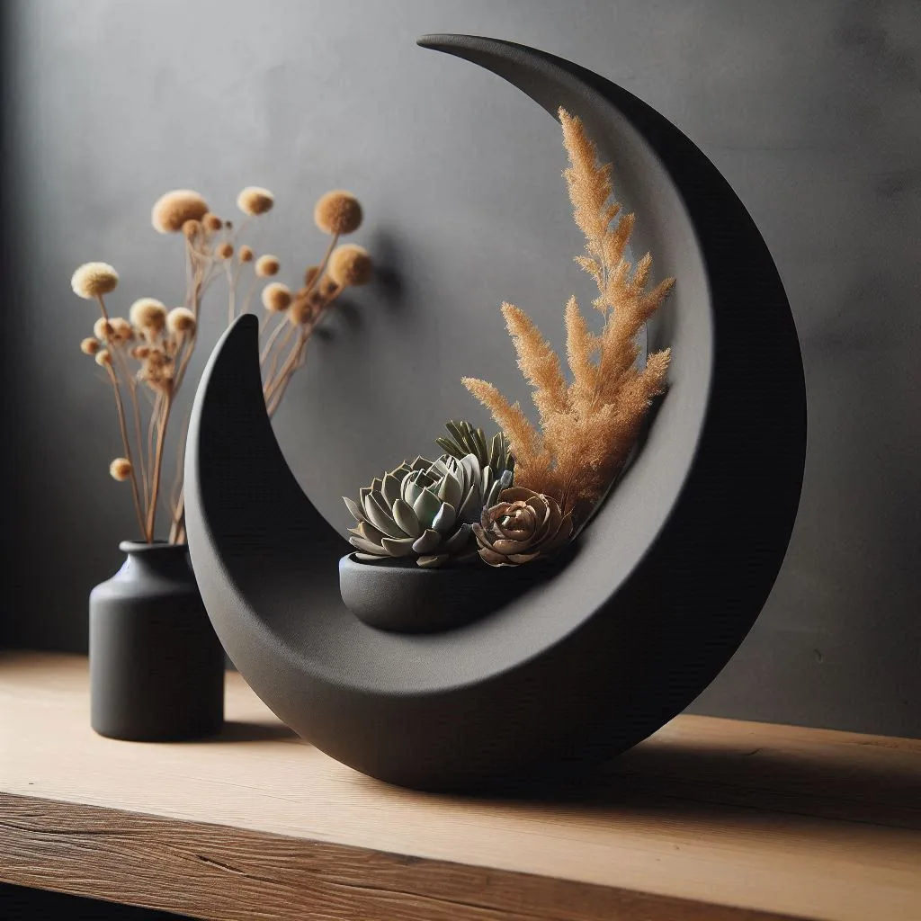 Objeto decorativo con forma de media luna