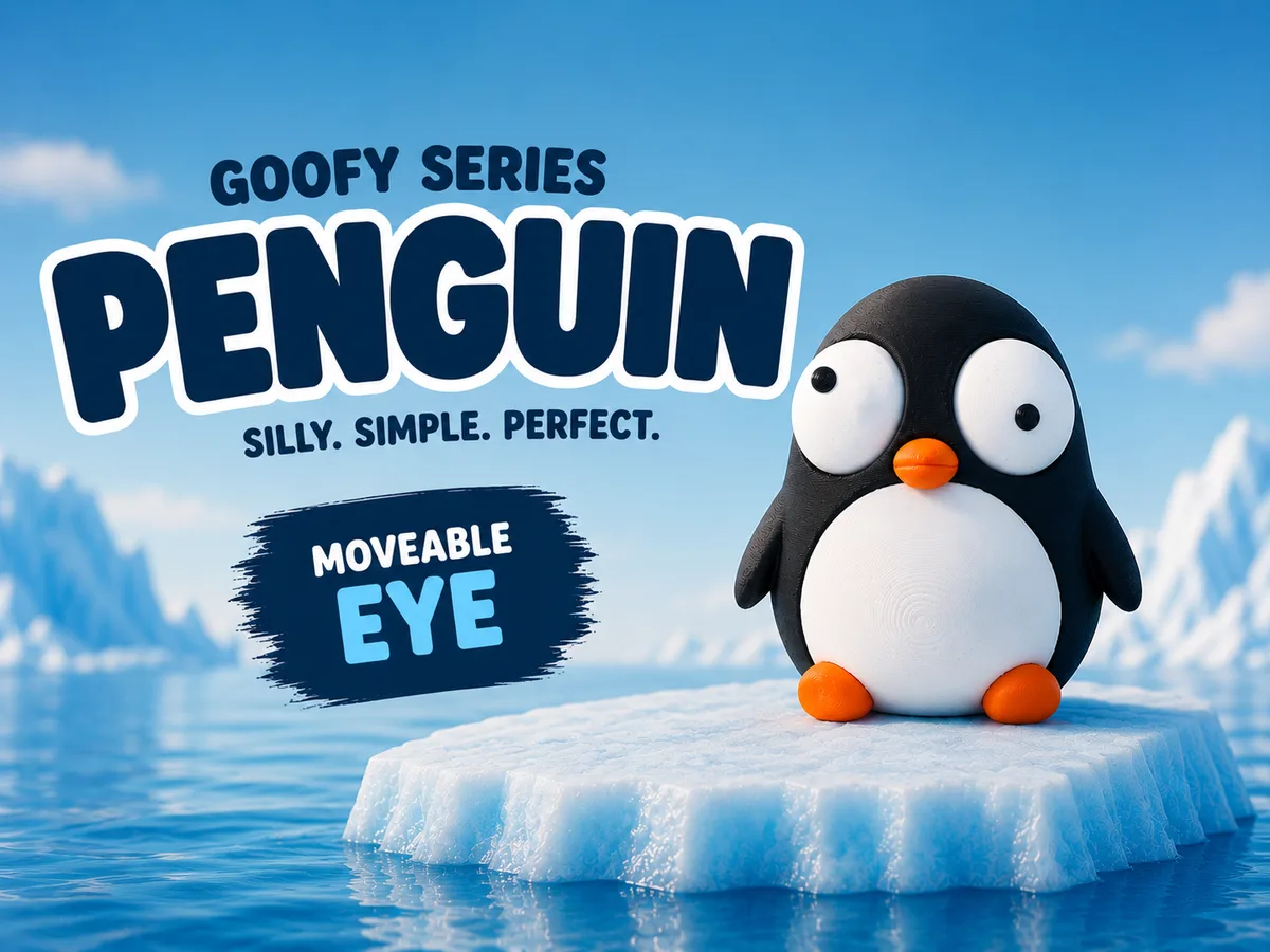 Pingüino con ojos que se mueven