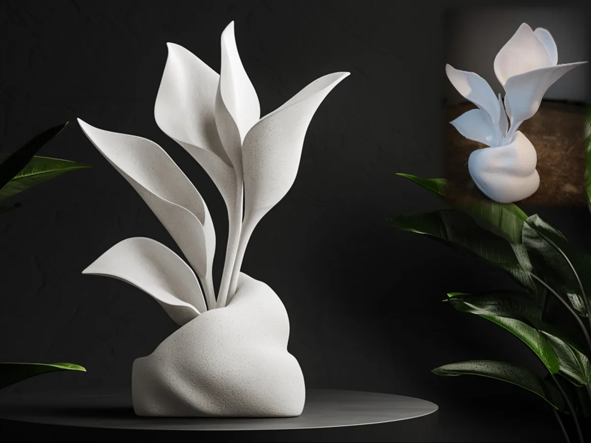 Flores de piedra decorativas