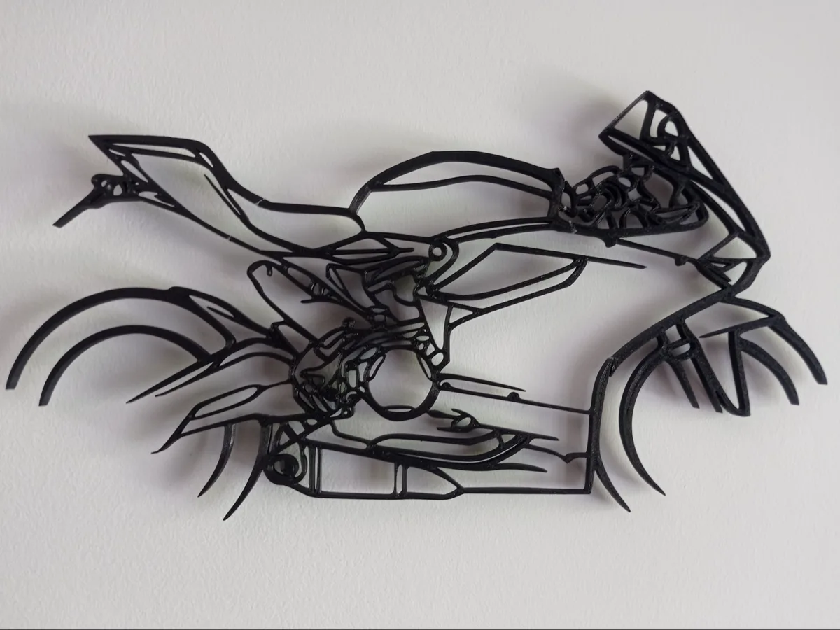 Cuadro de pared con forma de moto