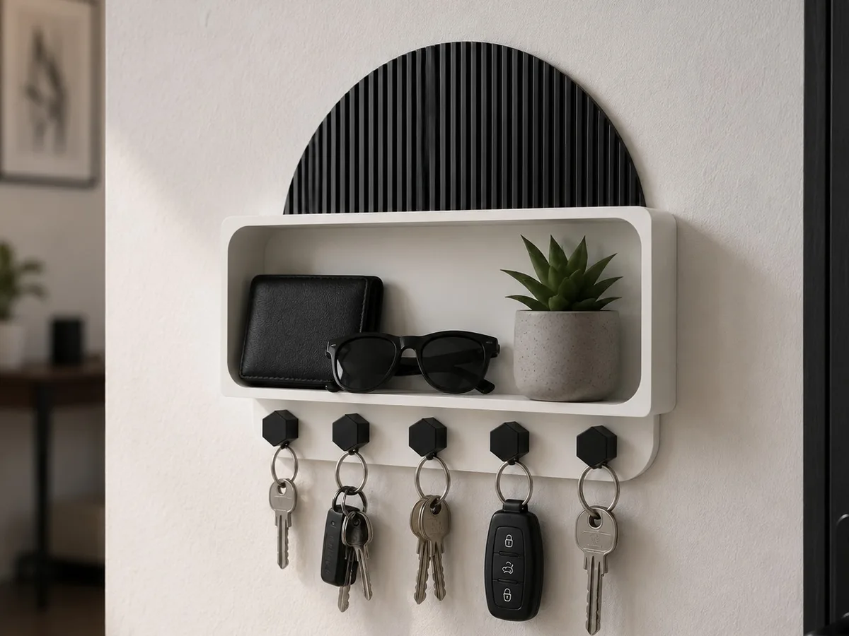 Colgador de llaves moderno con repisa