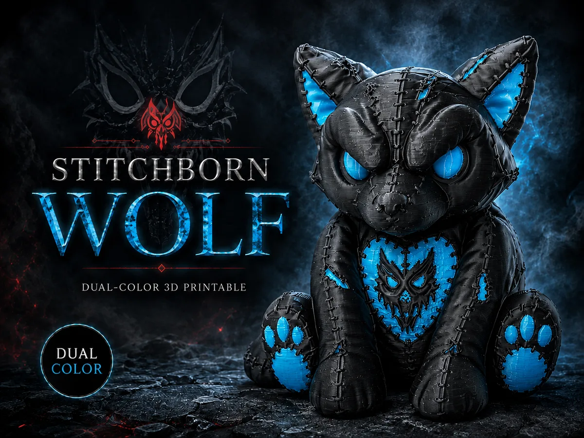 Lobo de peluche impreso