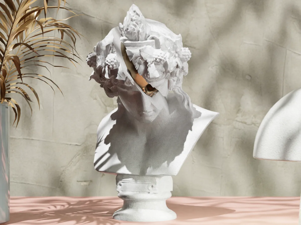 Escultura de rostro clásico