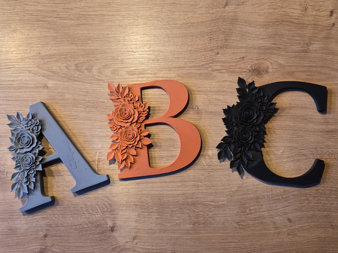 Letra decorada con flores