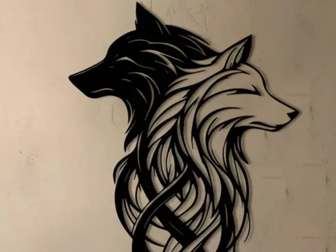 Cuadro calado de lobos