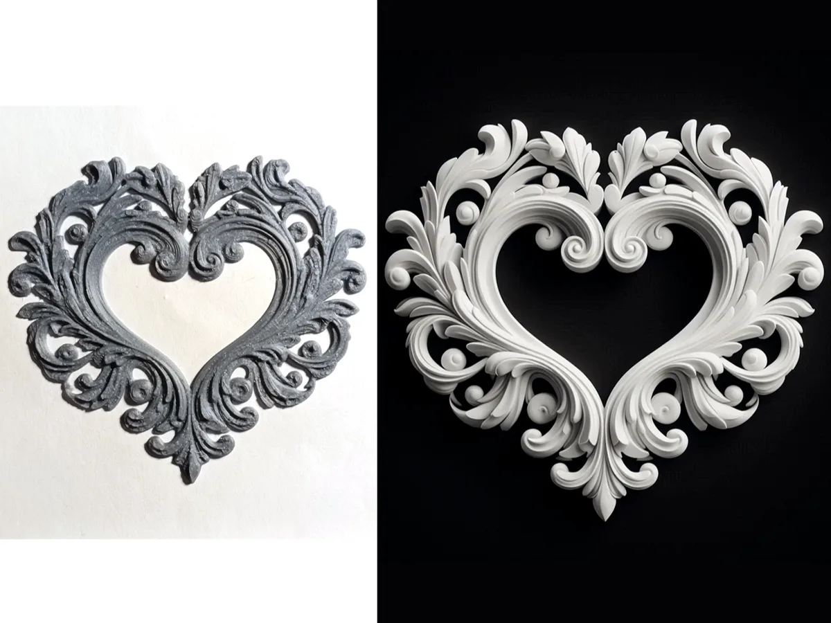Aplique decorativo con forma de corazón