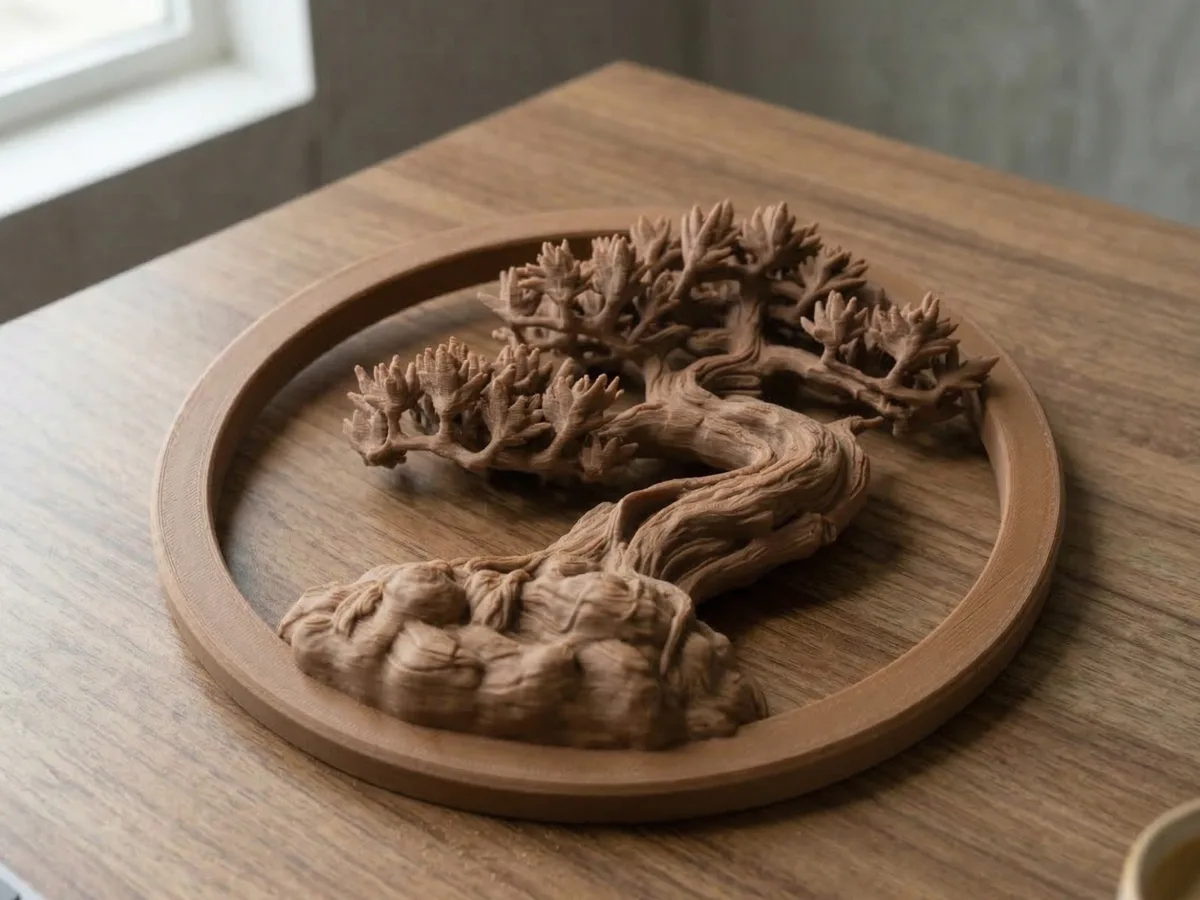 Cuadro en relieve de bonsái