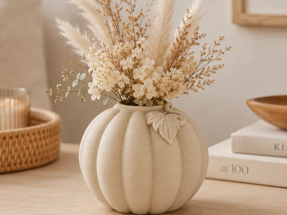 Jarrón calabaza de otoño