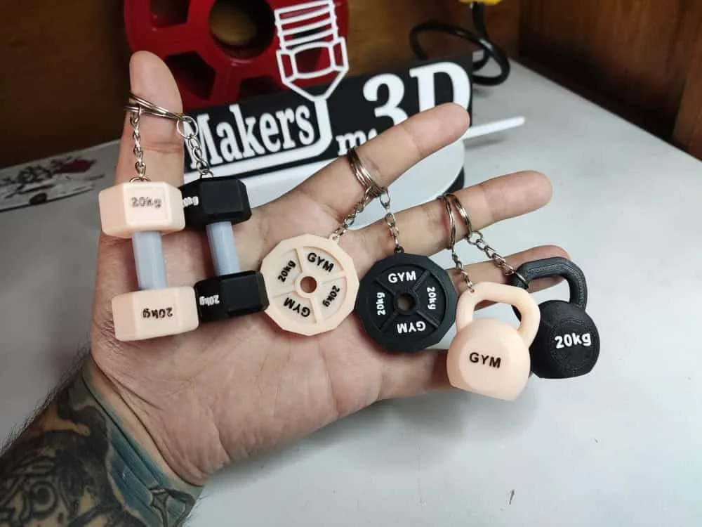 Llavero de gimnasio con texto a elección