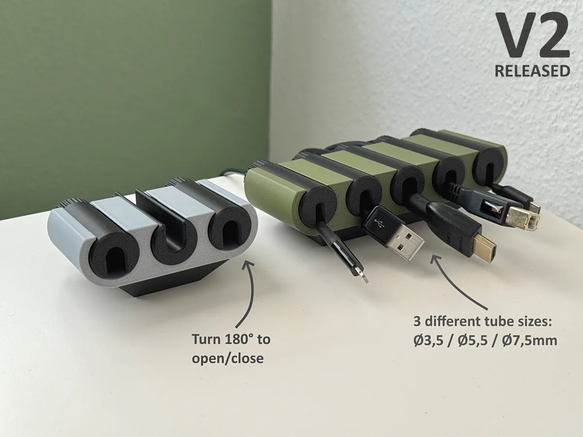 Soporte de cables para el borde del escritorio