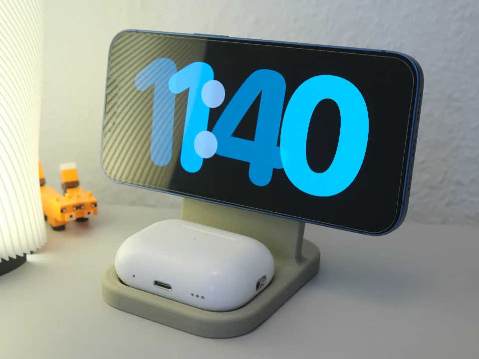 Base de carga magnética con lugar para auriculares