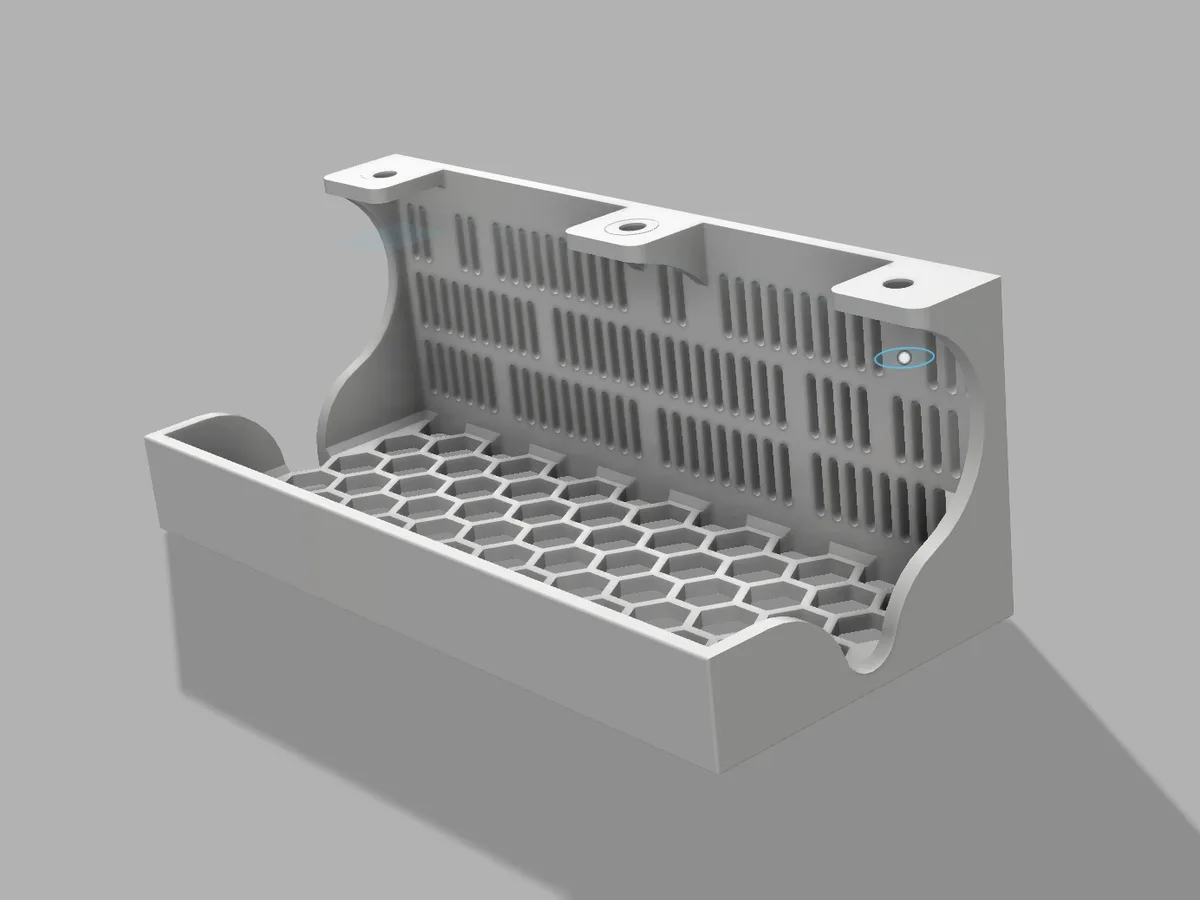 Caja para las fuentes debajo del escritorio