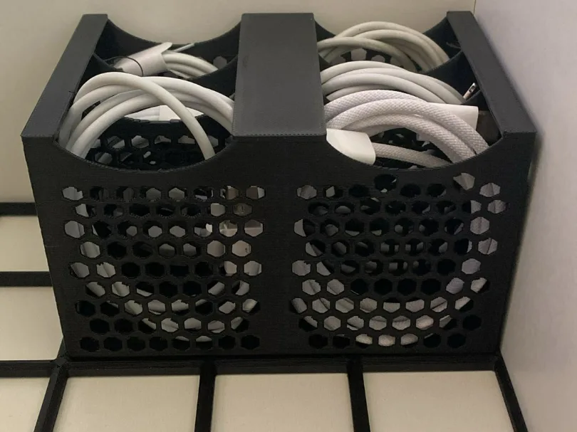 Organizador Gridfinity para cables enrollados