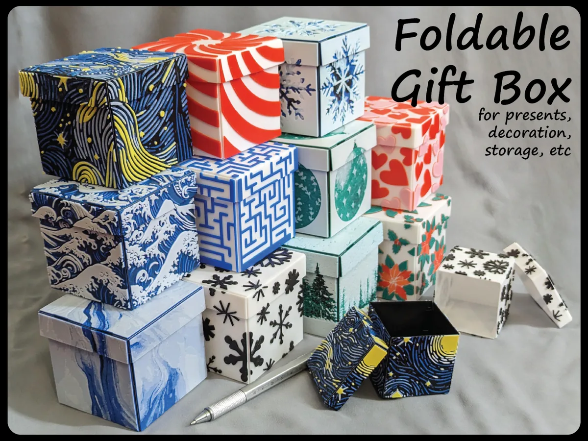 Caja de regalo plegable decorada