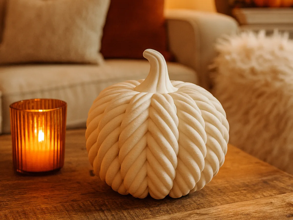 Calabaza decorativa con textura de soga