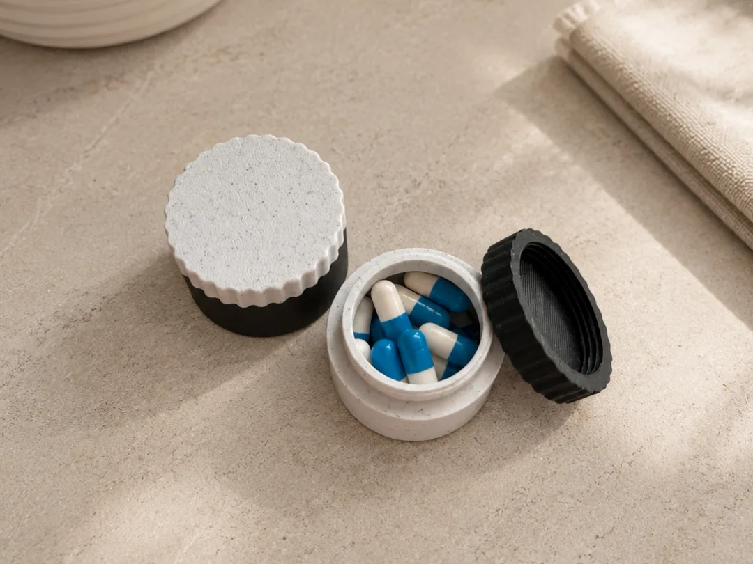 Cápsula de pastillas para el llavero