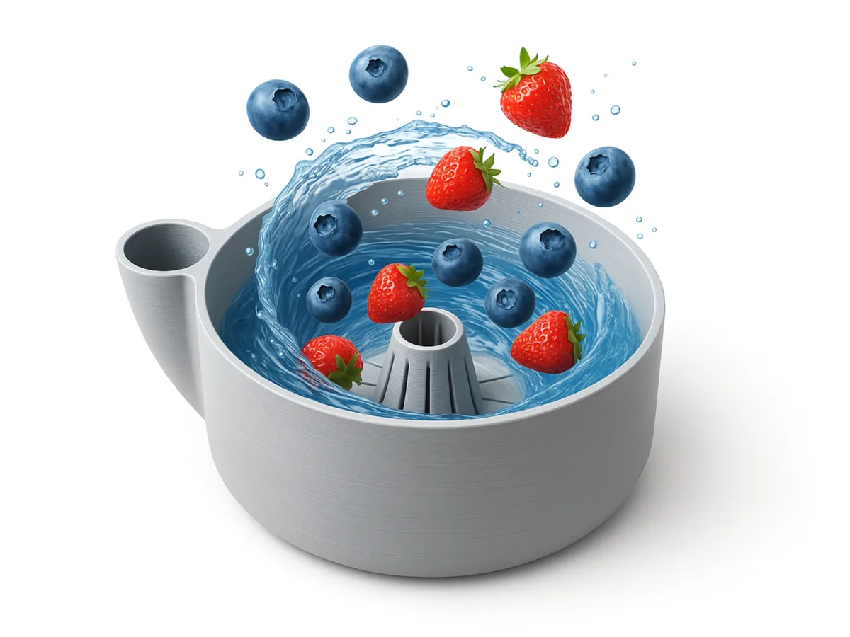 Lavador de frutas con remolino