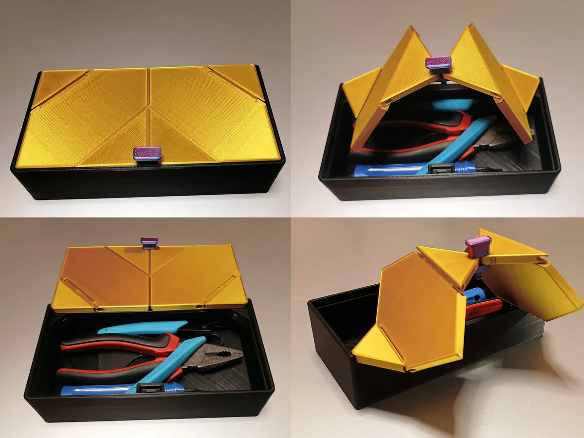 Caja con tapas plegables