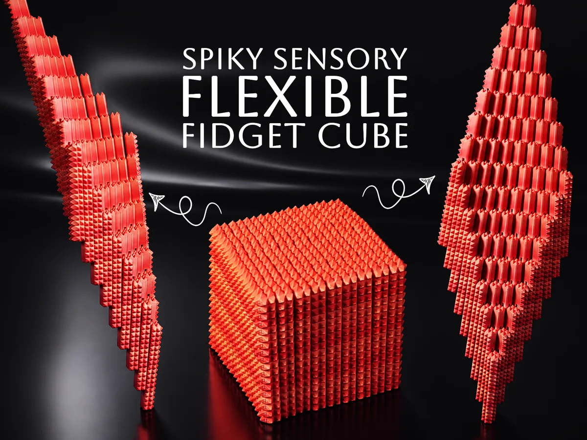 Cubo antiestrés flexible con púas