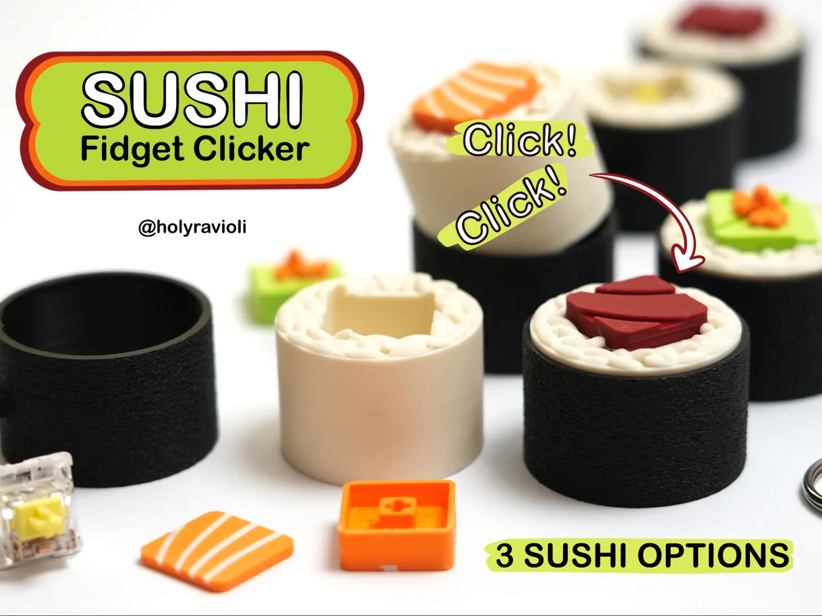 Antiestrés de tecla con forma de sushi