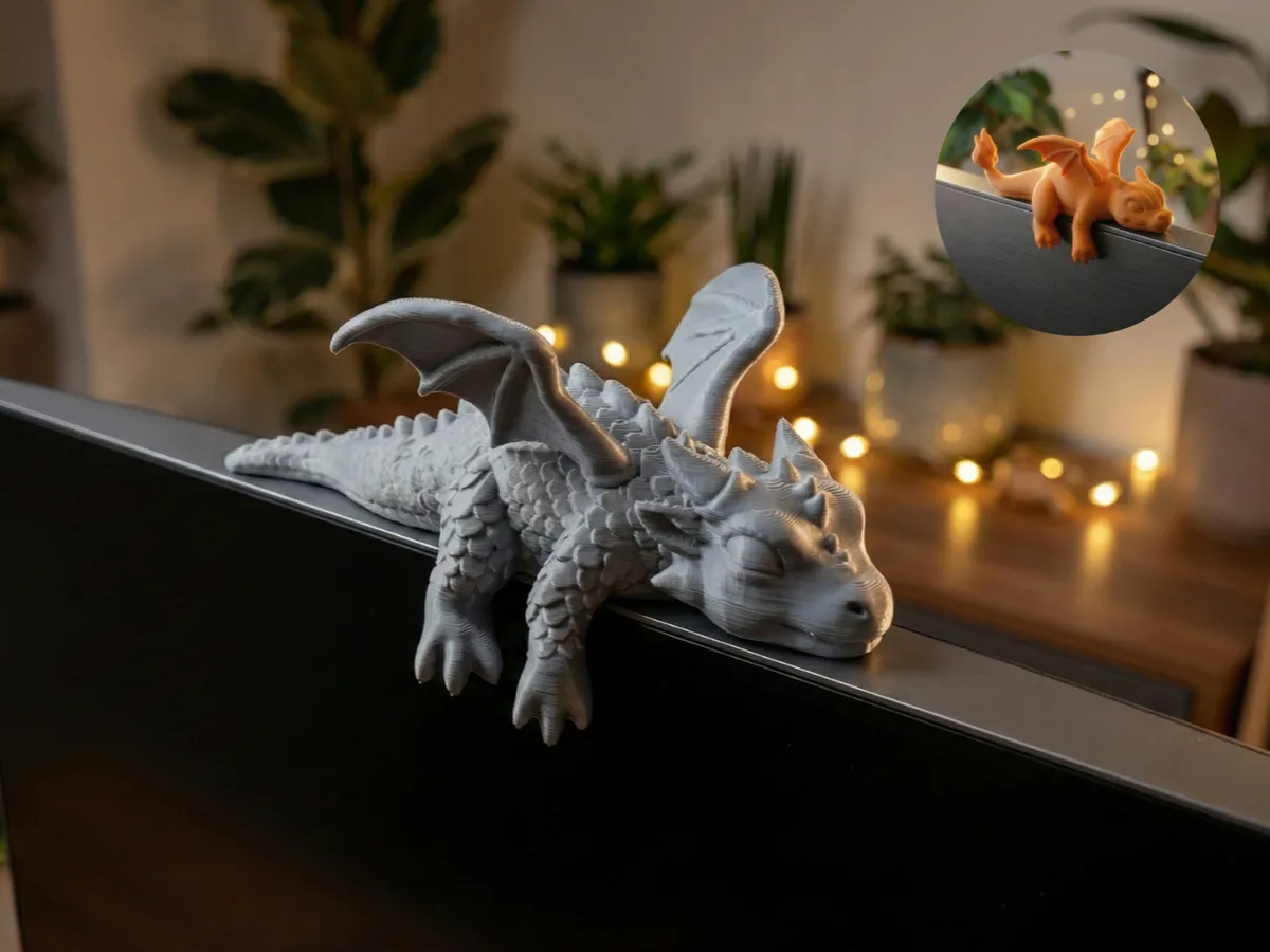 Dragón dormido para el borde del monitor