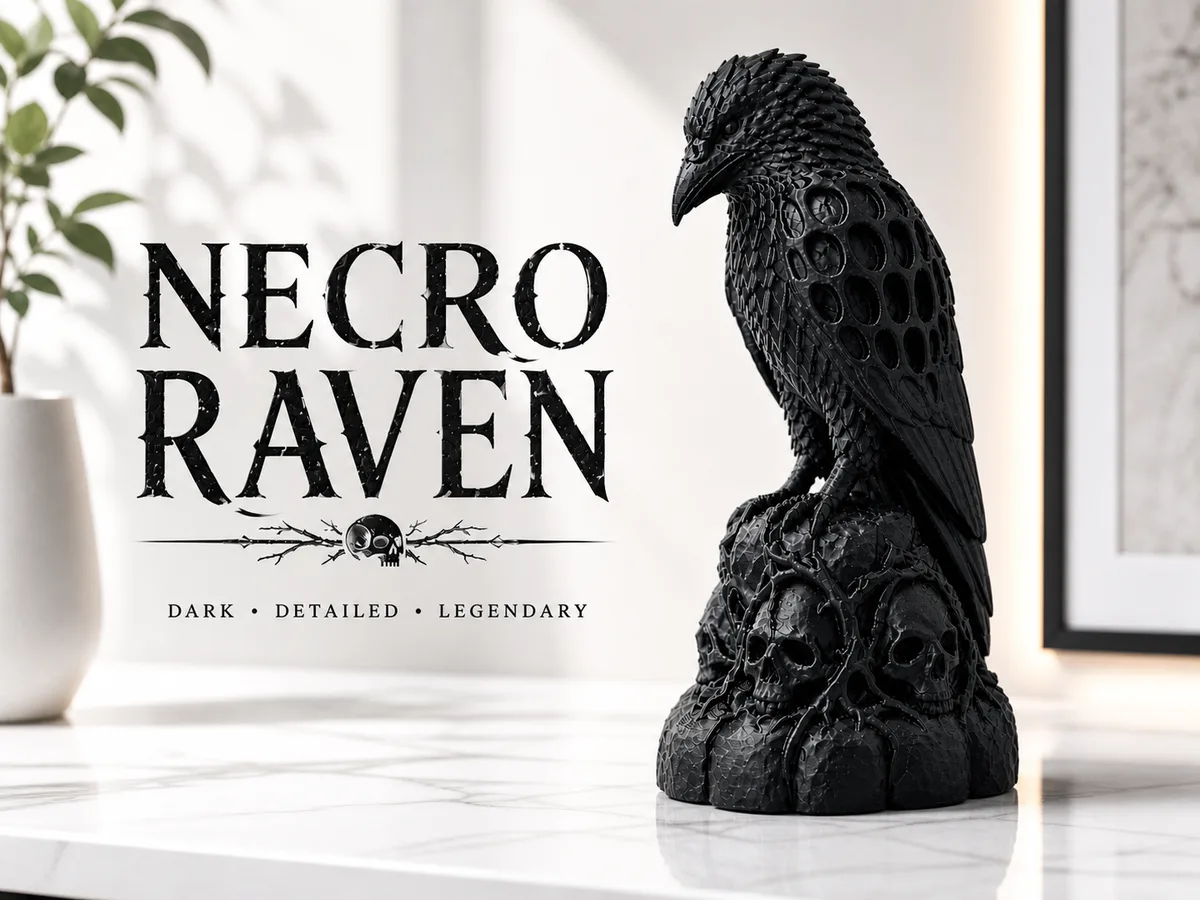 Cuervo sobre calavera de adorno