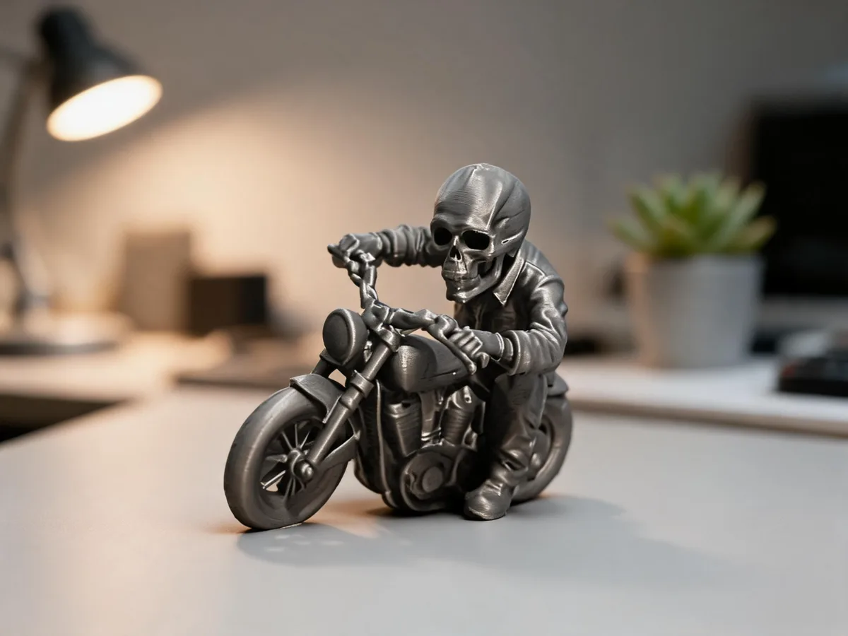 Calavera con casco de moto