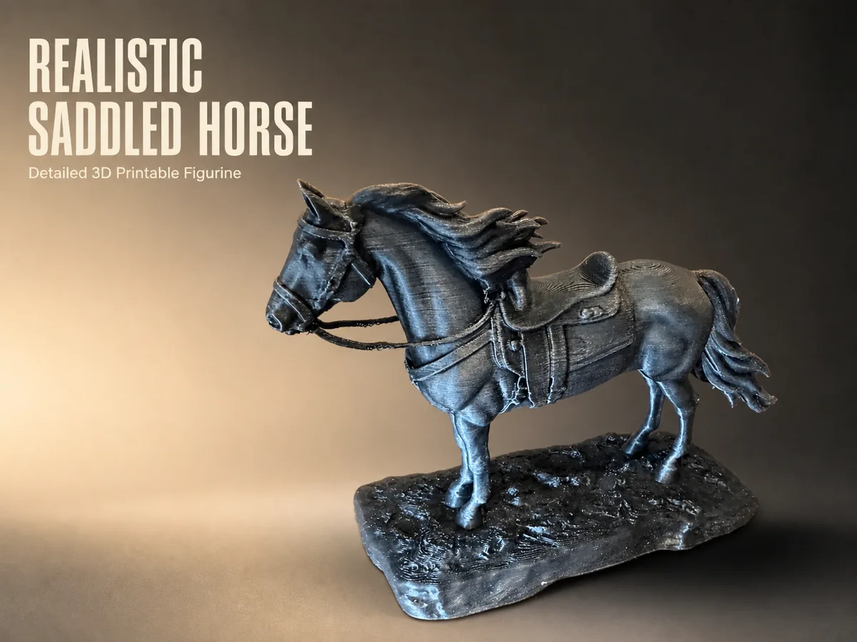 Figura de caballo con montura