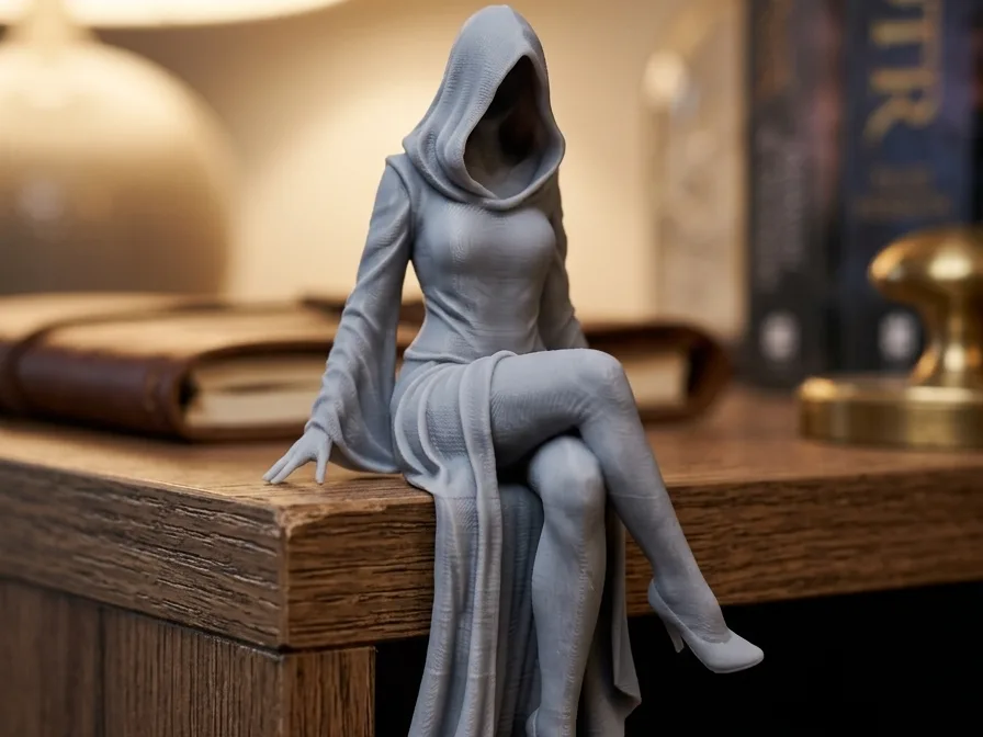 Figura sentada en el borde