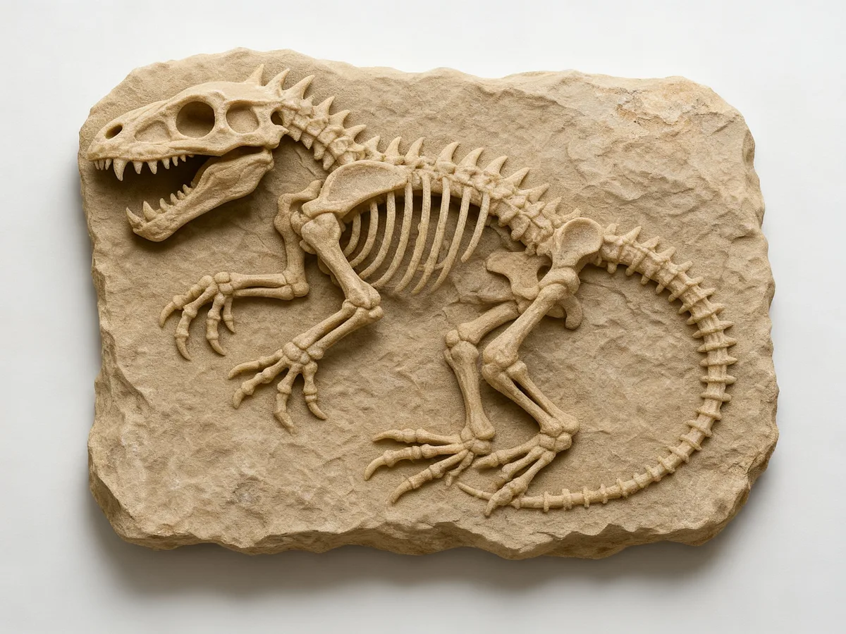 Esqueleto de dinosaurio con púas