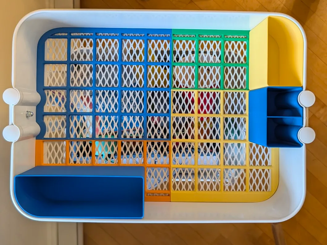 Organizador Gridfinity a medida para carrito de estantes