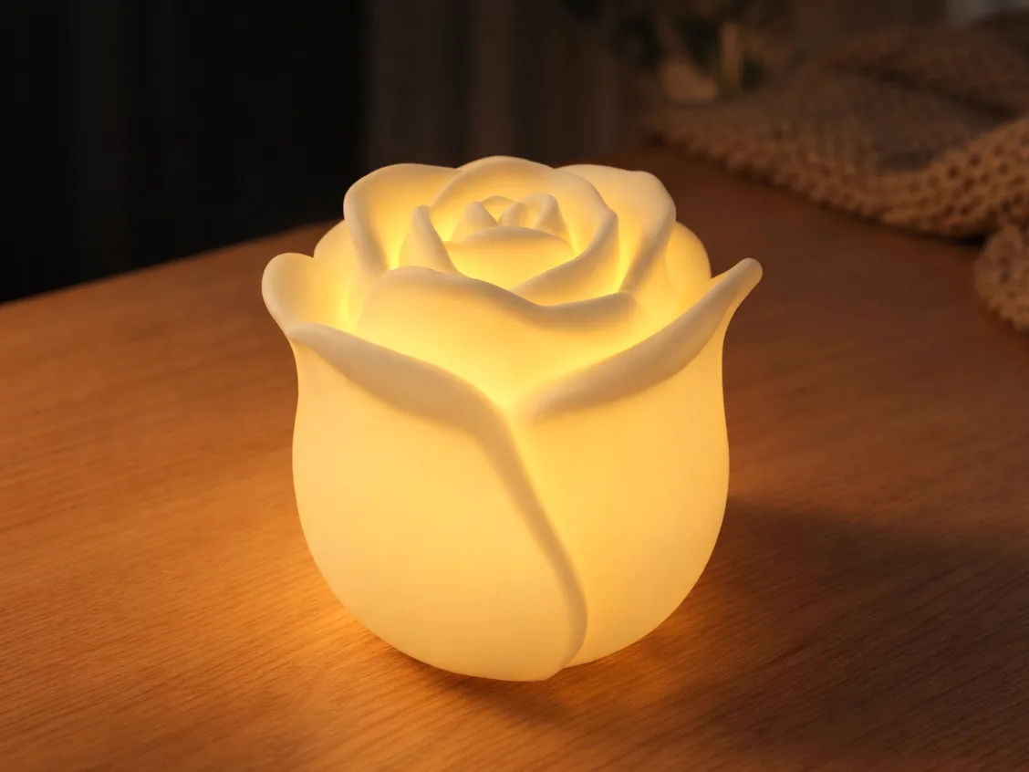 Lámpara de vela con forma de rosa