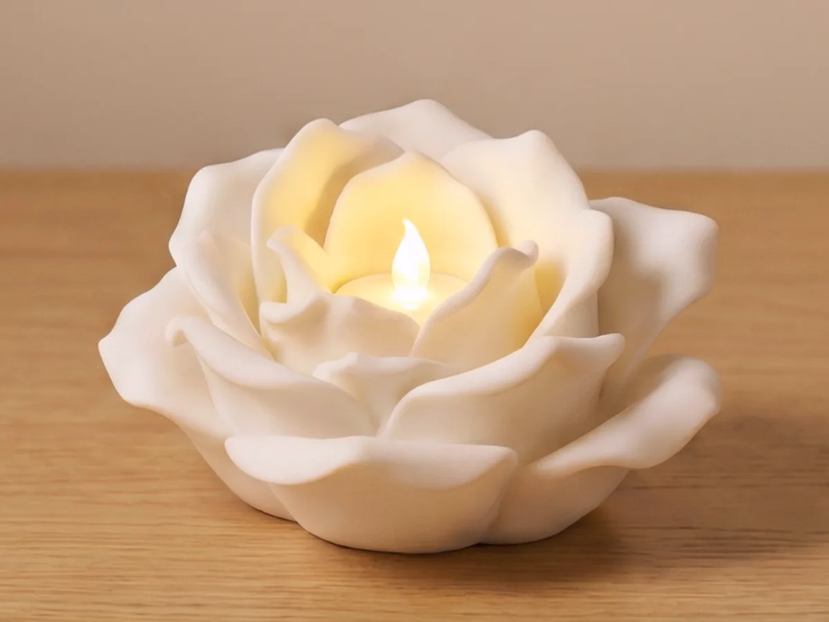 Portavela con forma de rosa