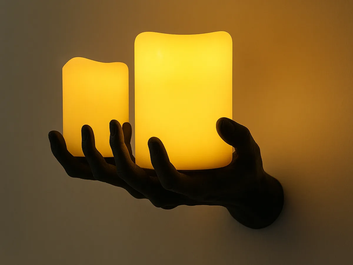 Manos de pared portavelas