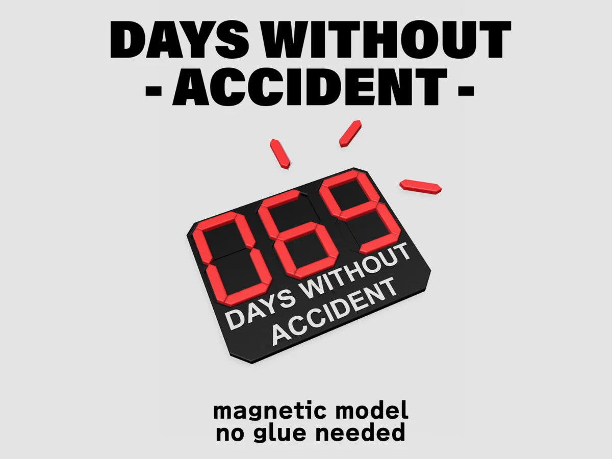 Cartel magnético de días sin accidentes