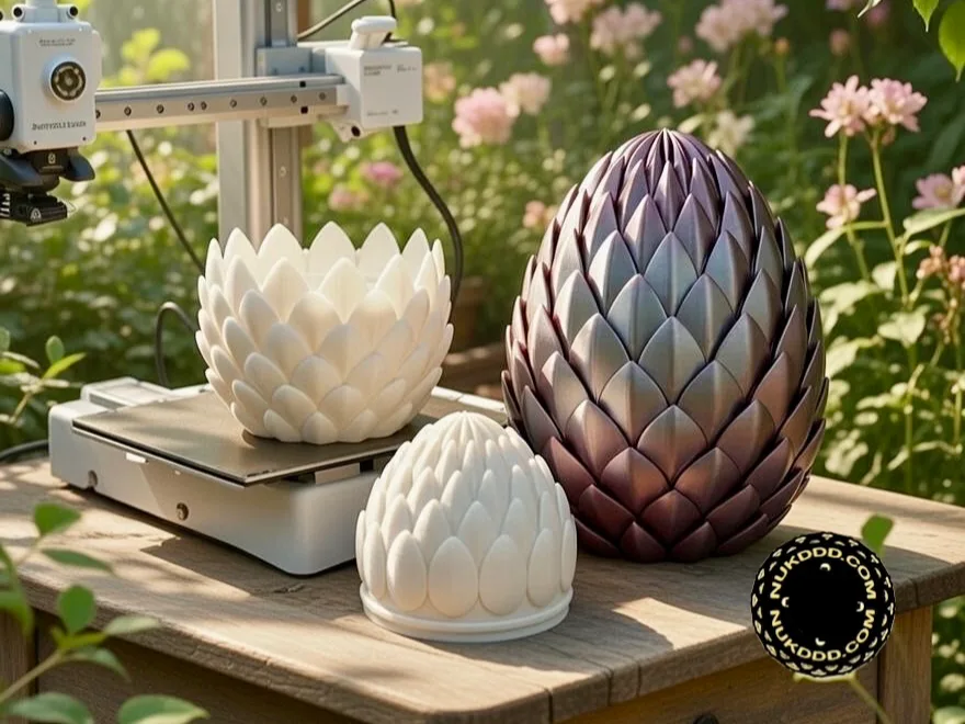 Huevos contenedores con escamas de dragón